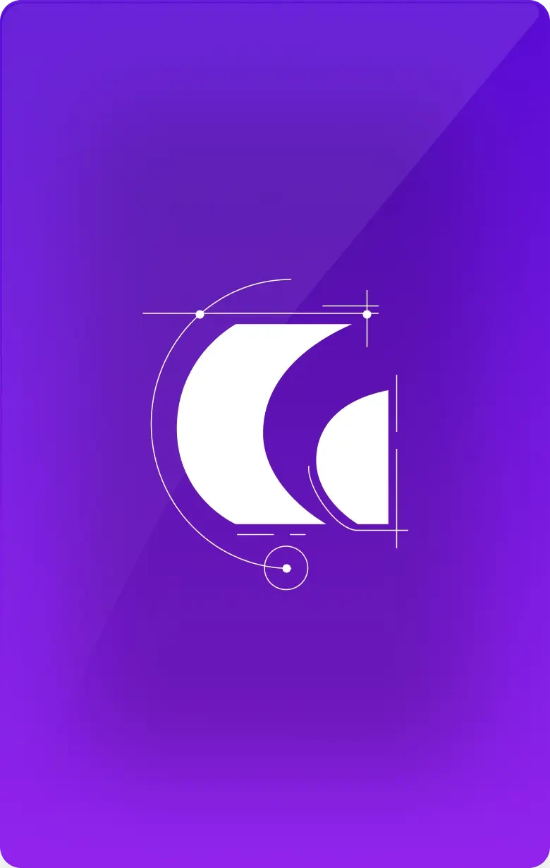 large purple card illustration with galileo logo