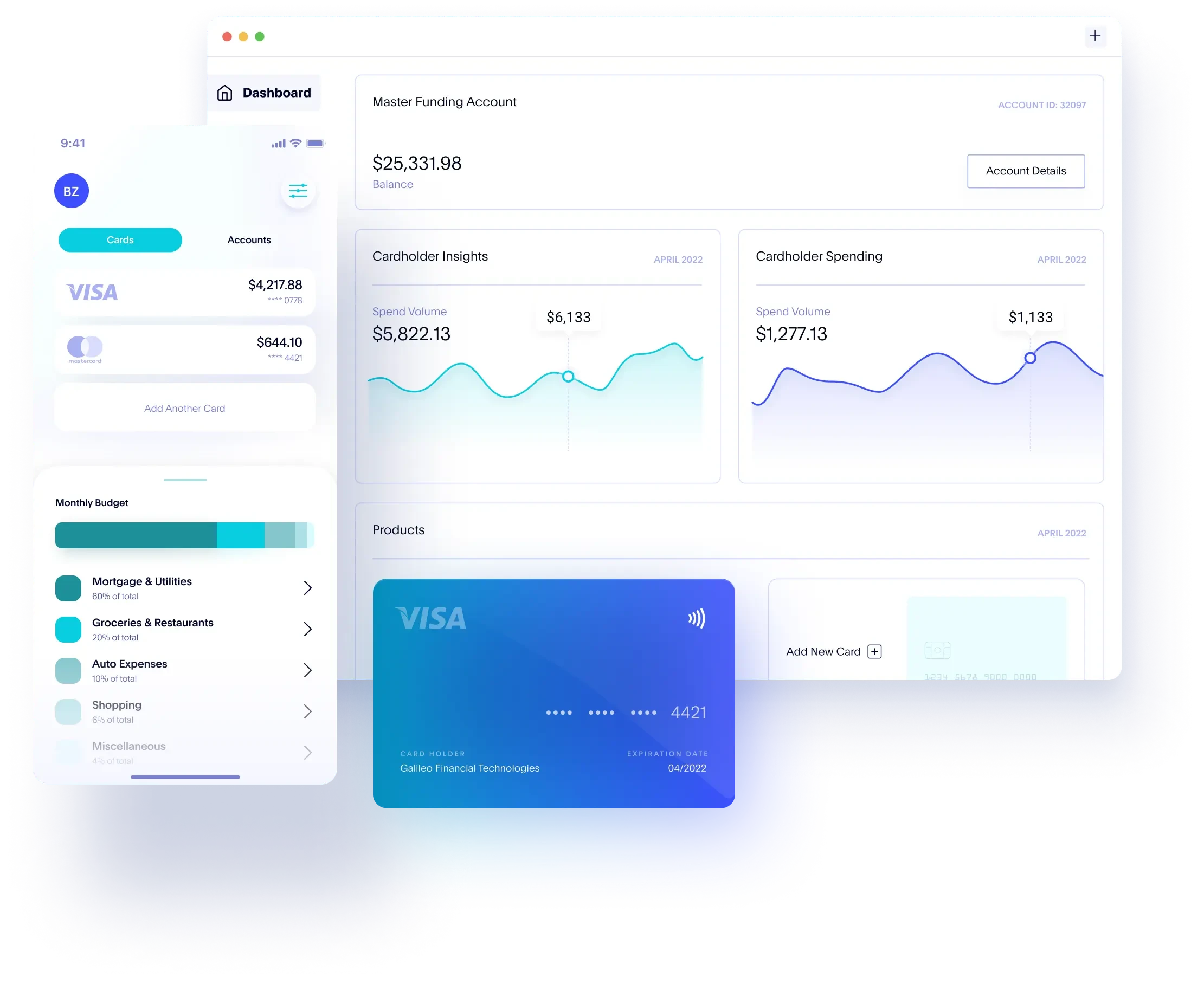 dashboard ui and card