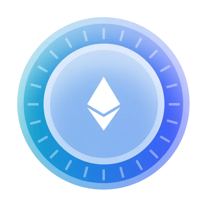 moneda con el logo de Ethereum 