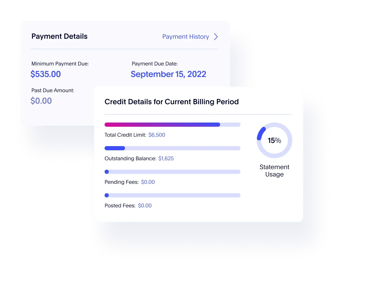 Payment details UI